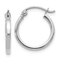 Load image into Gallery viewer, 10K White Gold Polished Hoop Earrings
