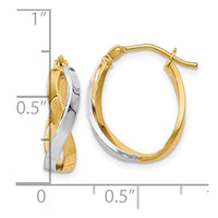 Load image into Gallery viewer, 10K w/Rhodium Polished Twisted Hoop Earrings
