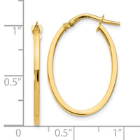 Load image into Gallery viewer, 10K Polished Oval Hoop Earrings
