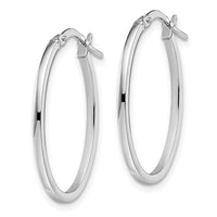 Load image into Gallery viewer, 10K White Gold Polished Oval Hoop Earrings
