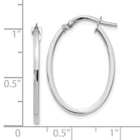 Load image into Gallery viewer, 10K White Gold Polished Oval Hoop Earrings
