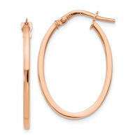 Load image into Gallery viewer, 10K Rose Gold Polished Oval Hoop Earrings
