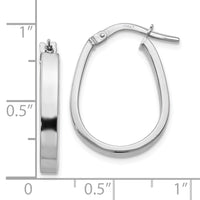Load image into Gallery viewer, 10K White Gold Polished U-Shape Hoop Earrings
