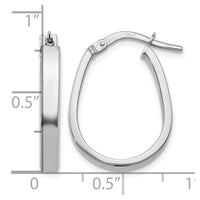 Load image into Gallery viewer, 10K White Gold Polished U-Shape Hoop Earrings
