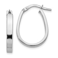 Load image into Gallery viewer, 10K White Gold Polished U-Shape Hoop Earrings
