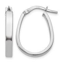 Load image into Gallery viewer, 10K White Gold Polished U-Shape Hoop Earrings
