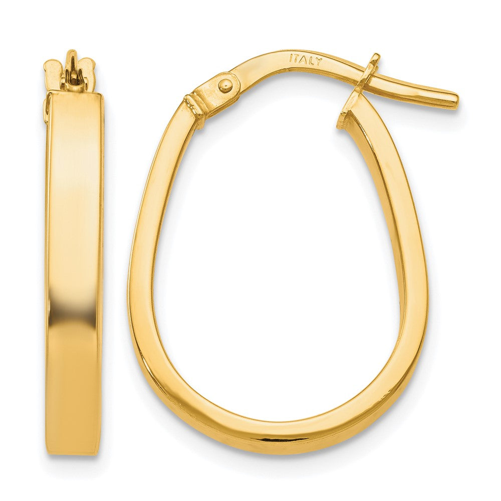 10K Polished U-Shape Hoop Earrings