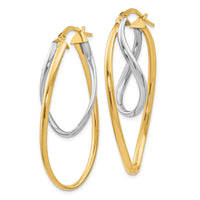 Load image into Gallery viewer, 10K Two-Tone Polished Hoop Earrings
