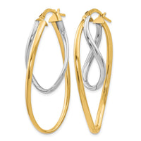 Load image into Gallery viewer, 10K Two-Tone Polished Hoop Earrings
