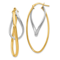 Load image into Gallery viewer, 10K Two-Tone Polished Hoop Earrings

