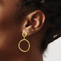 Load image into Gallery viewer, 10K Polished Round Post Dangle Earrings
