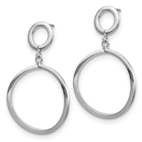 Load image into Gallery viewer, 10K with White Rhodium Plating Polished Round Post Dangle Earrings
