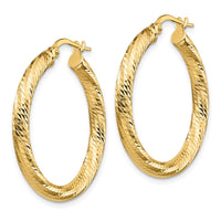 Load image into Gallery viewer, 10K 3x25 D/C Round Hoop Earrings
