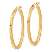Load image into Gallery viewer, 10K Brushed and Polished Oval Hoop Earrings

