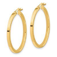 Load image into Gallery viewer, 10K Brushed and Polished Round Hoop Earrings
