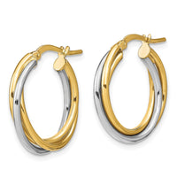 Load image into Gallery viewer, 10K with Rhodium Polished Hoop Earrings
