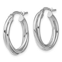 Load image into Gallery viewer, 10K White Gold Polished Hoop Earrings
