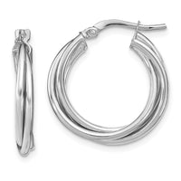 Load image into Gallery viewer, 10K White Gold Polished Hoop Earrings
