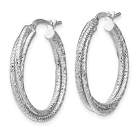 Load image into Gallery viewer, 10K White Gold Polished D/C Hoop Earrings
