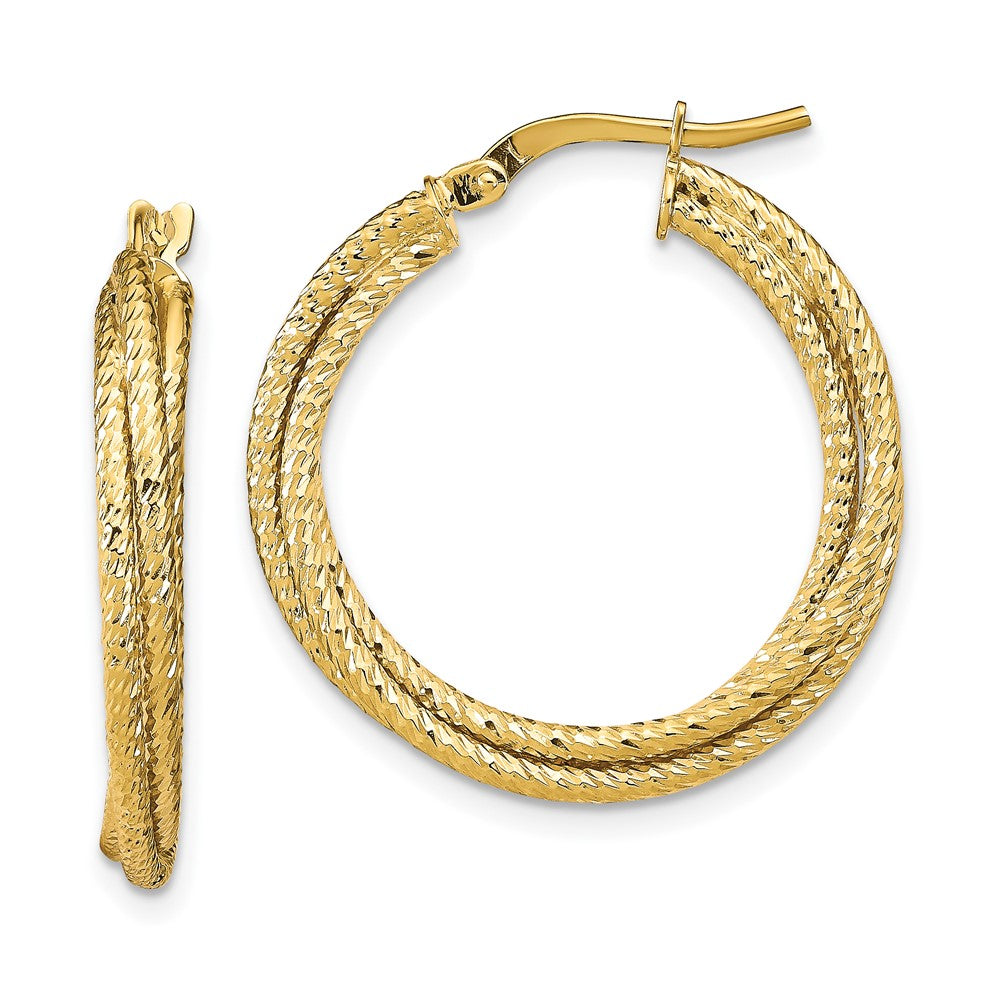 10K Polished D/C Hoop Earrings