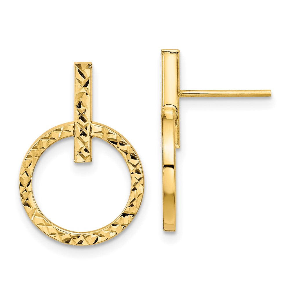 10K Polished D/C Post Dangle Earrings