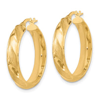 Load image into Gallery viewer, 10K Polished Textured Twisted Hoop Earrings
