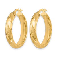 Load image into Gallery viewer, 10K Polished Textured Twisted Hoop Earrings
