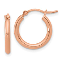 Load image into Gallery viewer, 10K Rose Gold Polished Hinged Hoop Earrings

