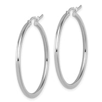 Load image into Gallery viewer, 10K White Gold Polished Hinged Hoop Earrings
