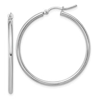 Load image into Gallery viewer, 10K White Gold Polished Hinged Hoop Earrings
