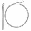 10K White Gold Polished Hinged Hoop Earrings