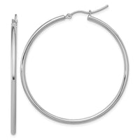 Load image into Gallery viewer, 10K White Gold Polished Hinged Hoop Earrings

