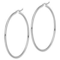 Load image into Gallery viewer, 10K White Gold Polished Hinged Hoop Earrings
