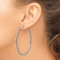 Load image into Gallery viewer, 10K White Gold Polished Hinged Hoop Earrings
