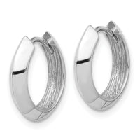 Load image into Gallery viewer, 10K White Gold Polished Hinged Huggie Earrings
