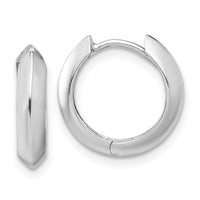 Load image into Gallery viewer, 10K White Gold Polished Hinged Huggie Earrings
