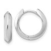 10K White Gold Polished Hinged Huggie Earrings