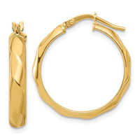 Load image into Gallery viewer, 10K Polished Twisted Round Hoop Earrings
