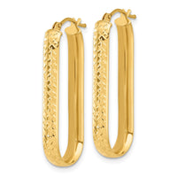 Load image into Gallery viewer, 10K Polished and Diamond-cut Oval Hoop Earrings
