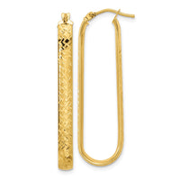 Load image into Gallery viewer, 10K Polished and Diamond-cut Oval Hoop Earrings

