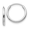 10k White Gold 1.2mm Polished Endless Hoop Earrings