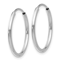 Load image into Gallery viewer, 10k White Gold 1.2mm Polished Endless Hoop Earrings
