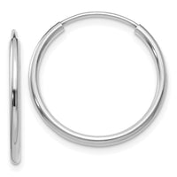 Load image into Gallery viewer, 10k White Gold 1.2mm Polished Endless Hoop Earrings
