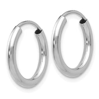 Load image into Gallery viewer, 10k White Gold Polished Endless 2mm Hoop Earrings
