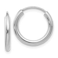 Load image into Gallery viewer, 10k White Gold Polished Endless 2mm Hoop Earrings

