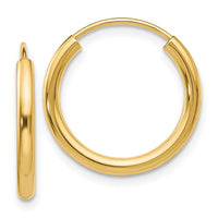 Load image into Gallery viewer, 10k Polished Round Endless 2mm Hoop Earrings
