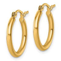 Load image into Gallery viewer, 10k Polished 2x17.5mm Lightweight Tube Hoop Earrings
