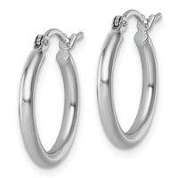 Load image into Gallery viewer, 10k White Gold Polished 2x17.5mm Lightweight Tube Hoop Earrings
