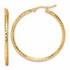 10k Diamond-cut 2mm Round Tube Hoop Earrings