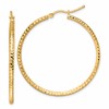 10k Diamond-cut 2mm Round Tube Hoop Earrings